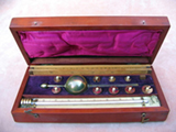 19th century Sikes hydrometer set with two proof rules